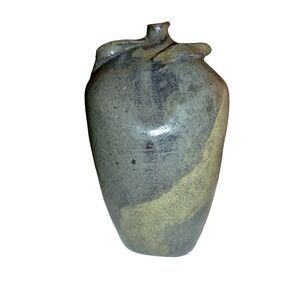 MCM Studio Pottery Vase Signed Primrose 1966 Brutalist Stoneware Art Vase 6"